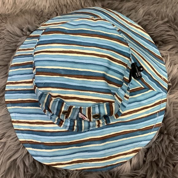 Snug As A Bug | Children's Beach Bum Adjustable Sun Hat | Blue & Brown | 0-2 Yrs - Picture 2 of 4